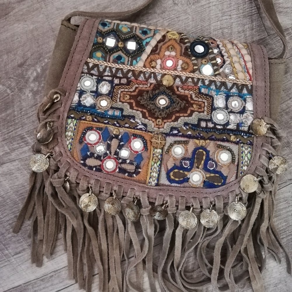 Embroidered boho bag